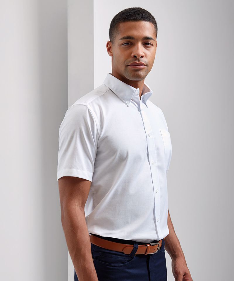 Signature Oxford short sleeve shirt | PR236 | Cardiff Embroidery